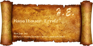 Haselbauer Ernő névjegykártya